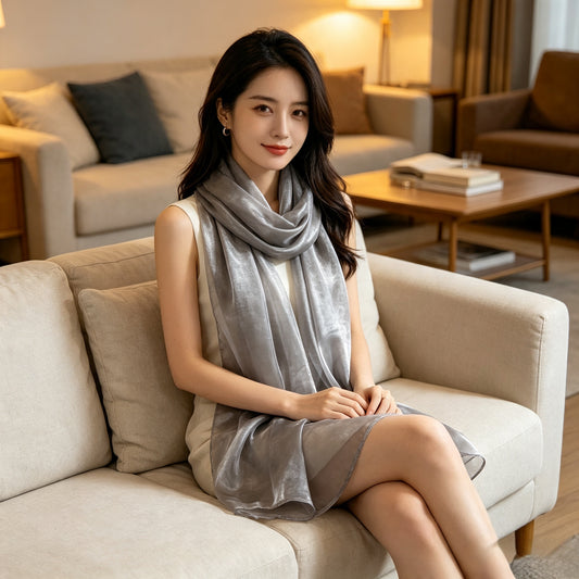 Silver Fiber EMF Shielding Scarf