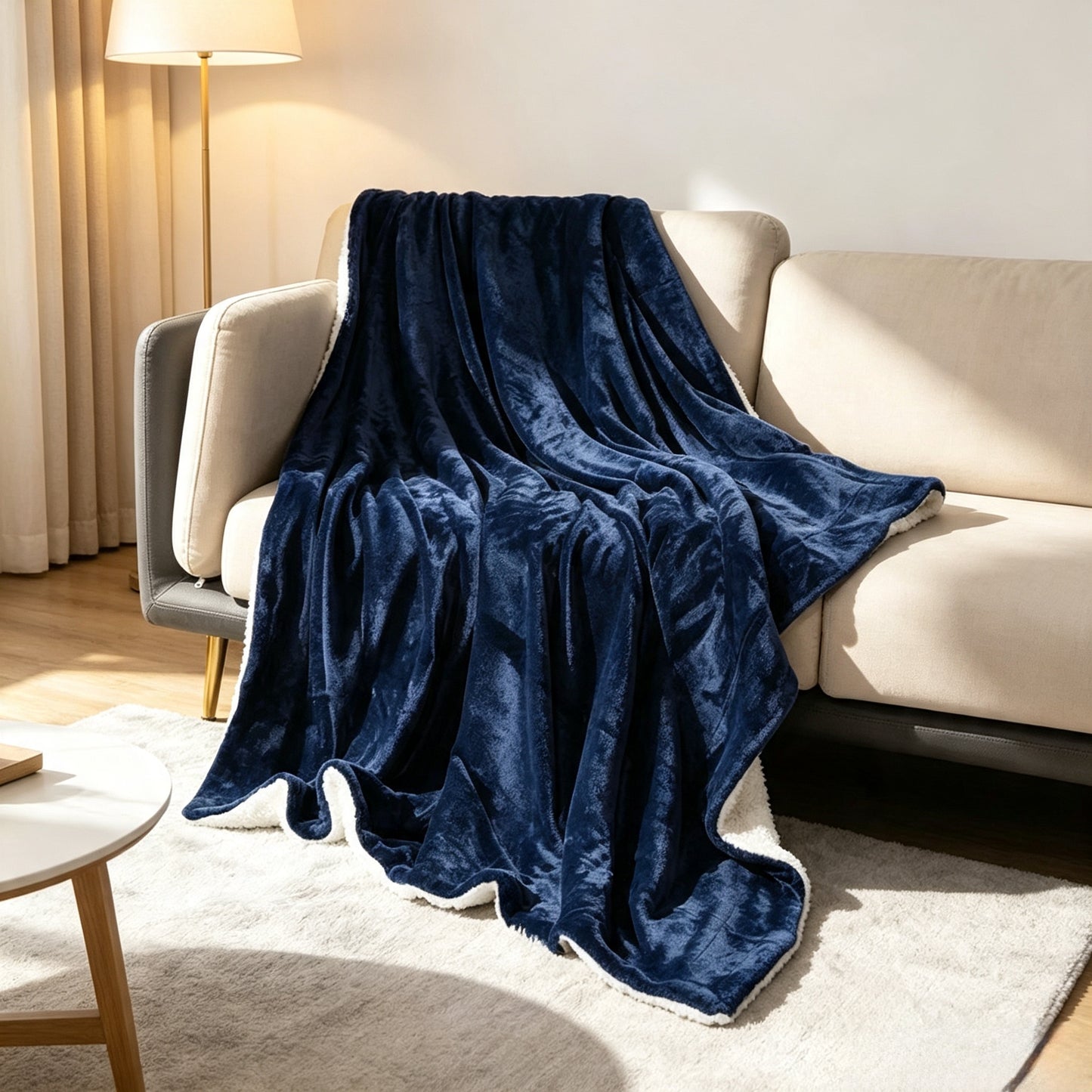 EMF Shielding Coral Fleece Sherpa Reversible Blanket