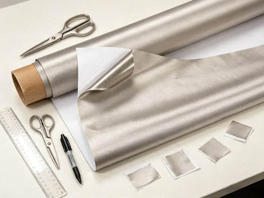 Nickel-Copper Fiber Plain Weave Single-Sided Adhesive Faraday EMF Blocking Fabric