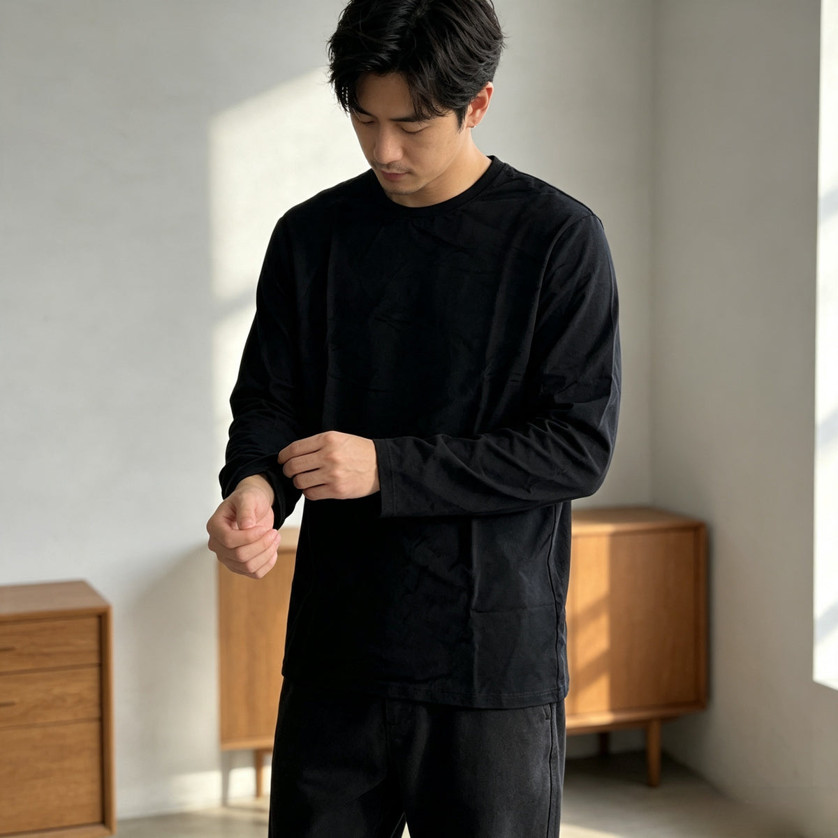 Silver Fiber EMF Shielding Black Long Sleeve Top & Long Pants