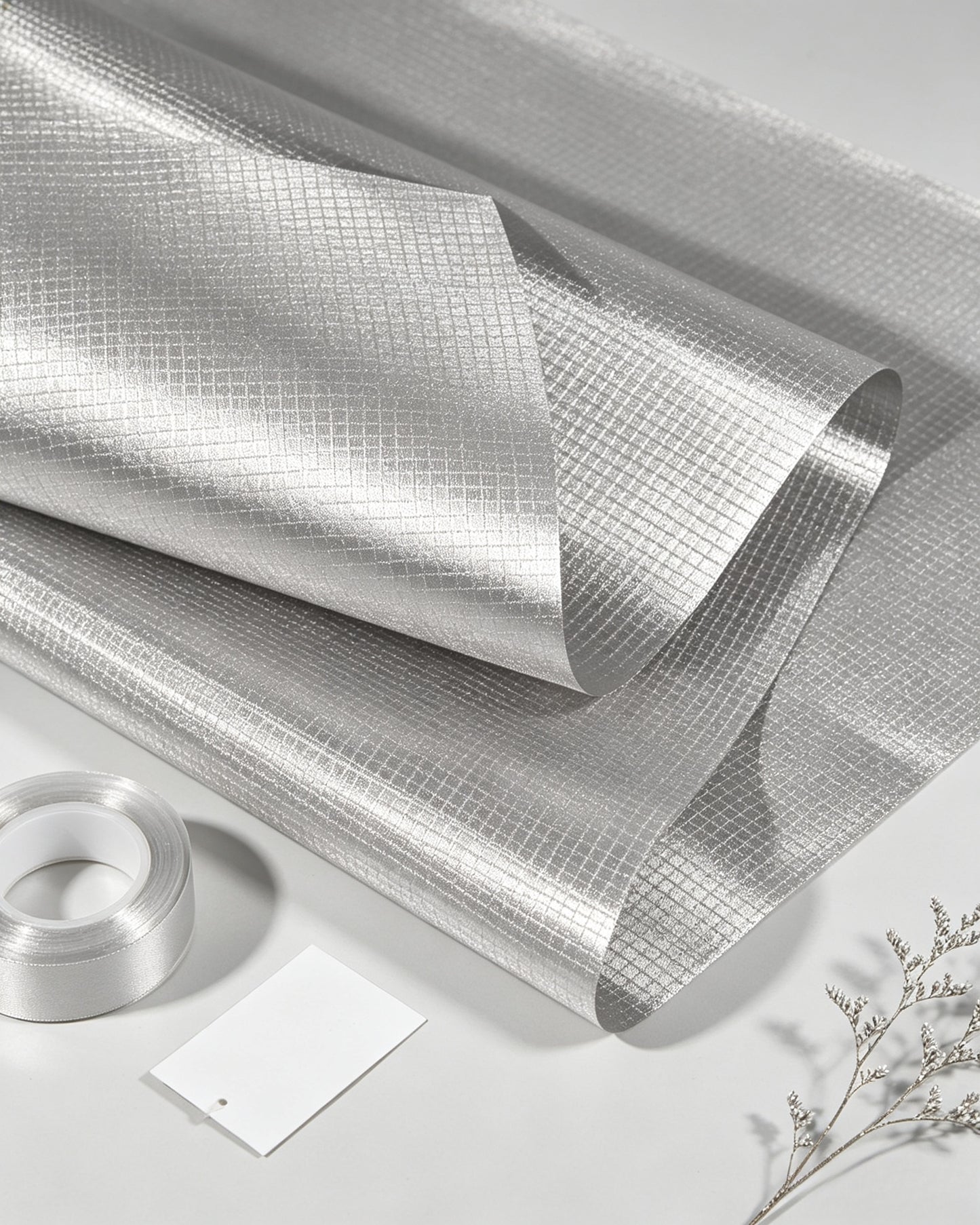 Square Pattern Silver Fiber Faraday EMF Blocking  Fabric
