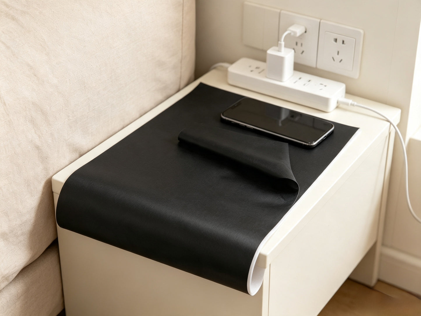 Black Plain Weave Single-Sided Adhesive Nickel-Copper Fiber Faraday EMF Blocking Fabric