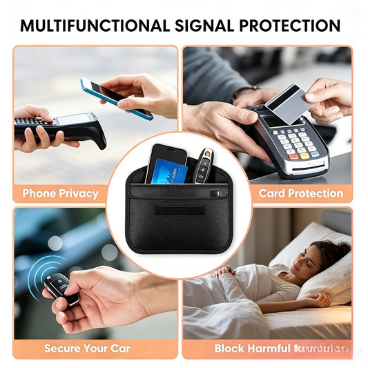 Anti-Tracking RFID GPS Leather Faraday Case