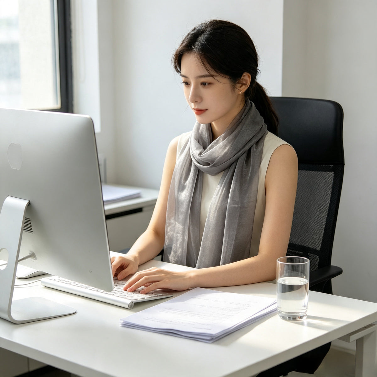 Silver Fiber EMF Shielding Scarf