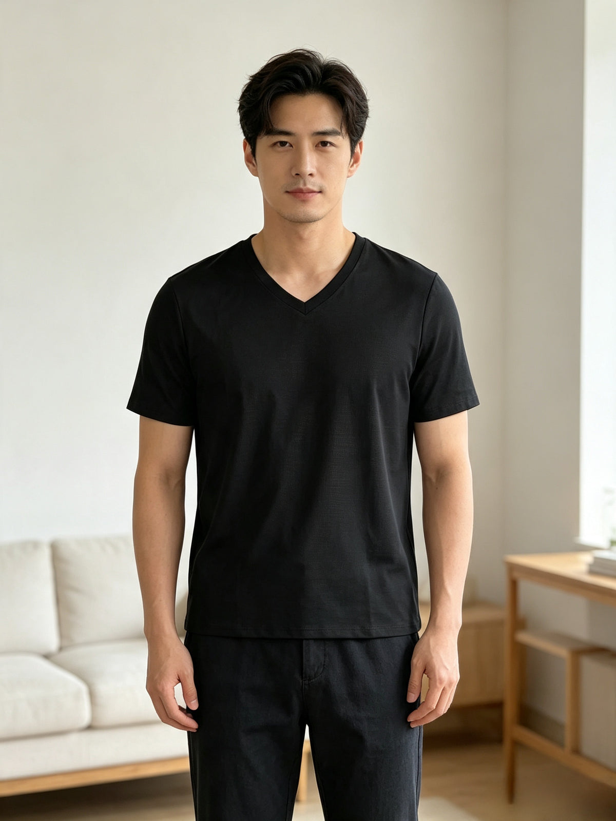 Silver Fiber EMF Shielding Black Short Sleeve T-Shirt