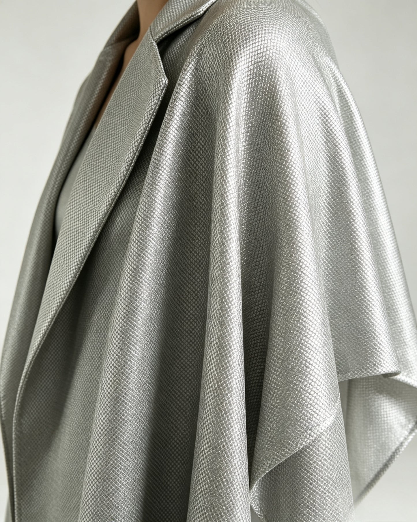 Diamond Pattern Silver Fiber Faraday EMF Blocking  Fabric