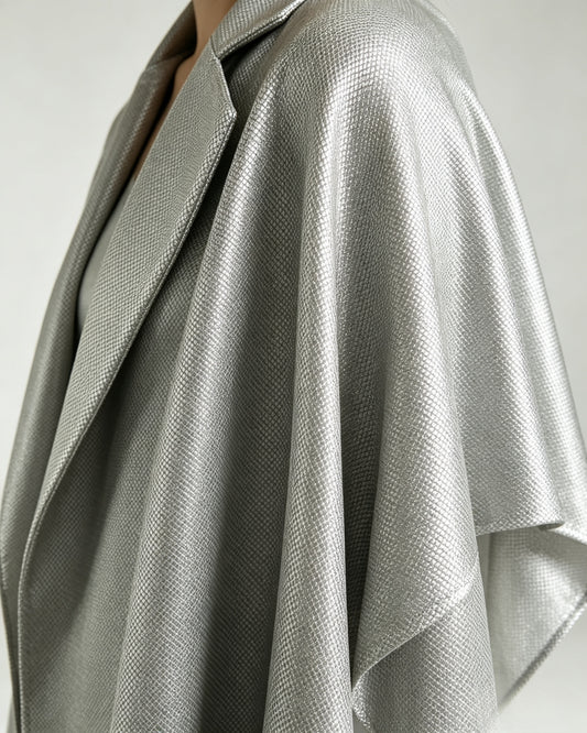 Diamond Pattern Silver Fiber Faraday EMF Blocking  Fabric