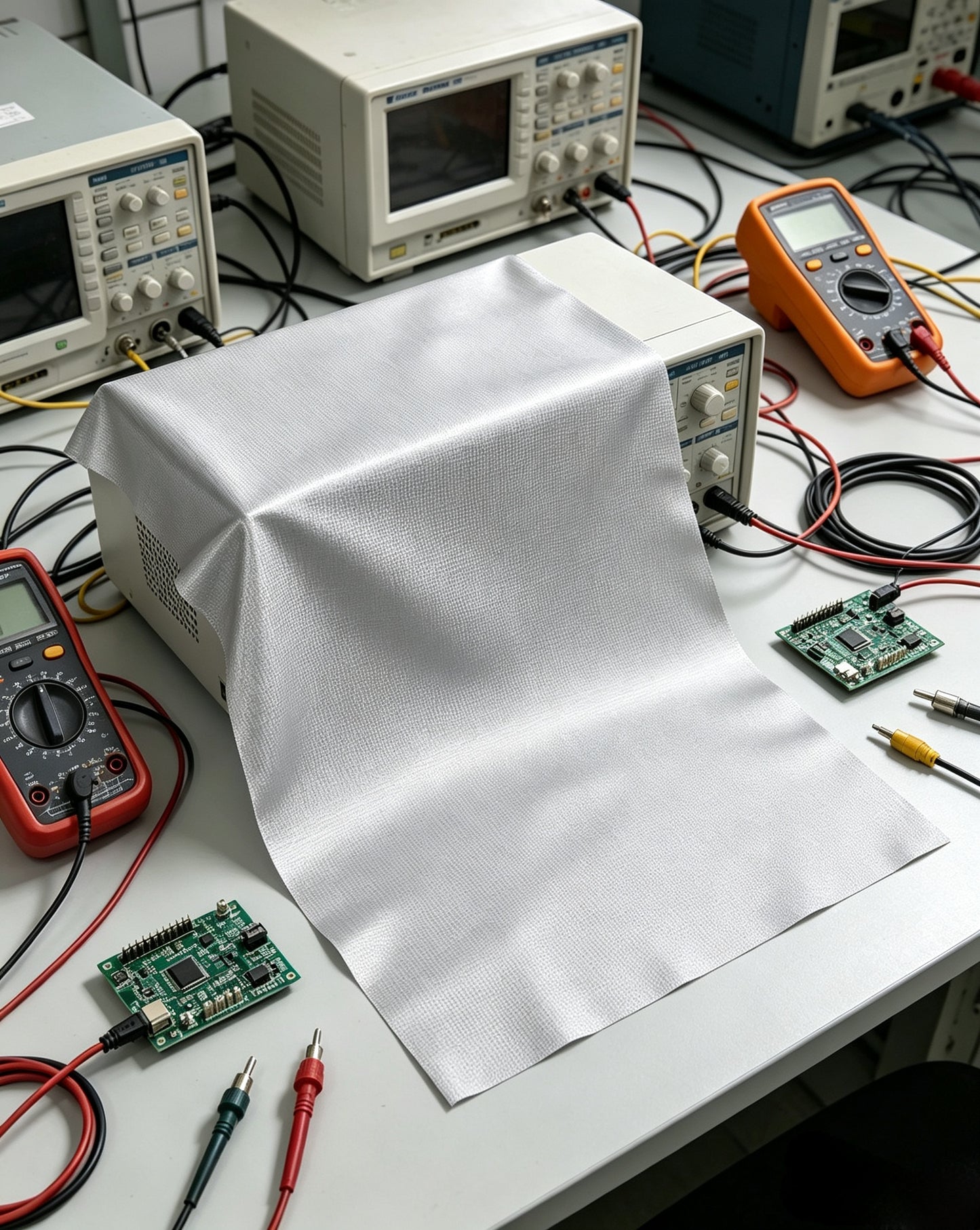Square Pattern Nickel-Copper Fiber Faraday EMF Blocking Fabric