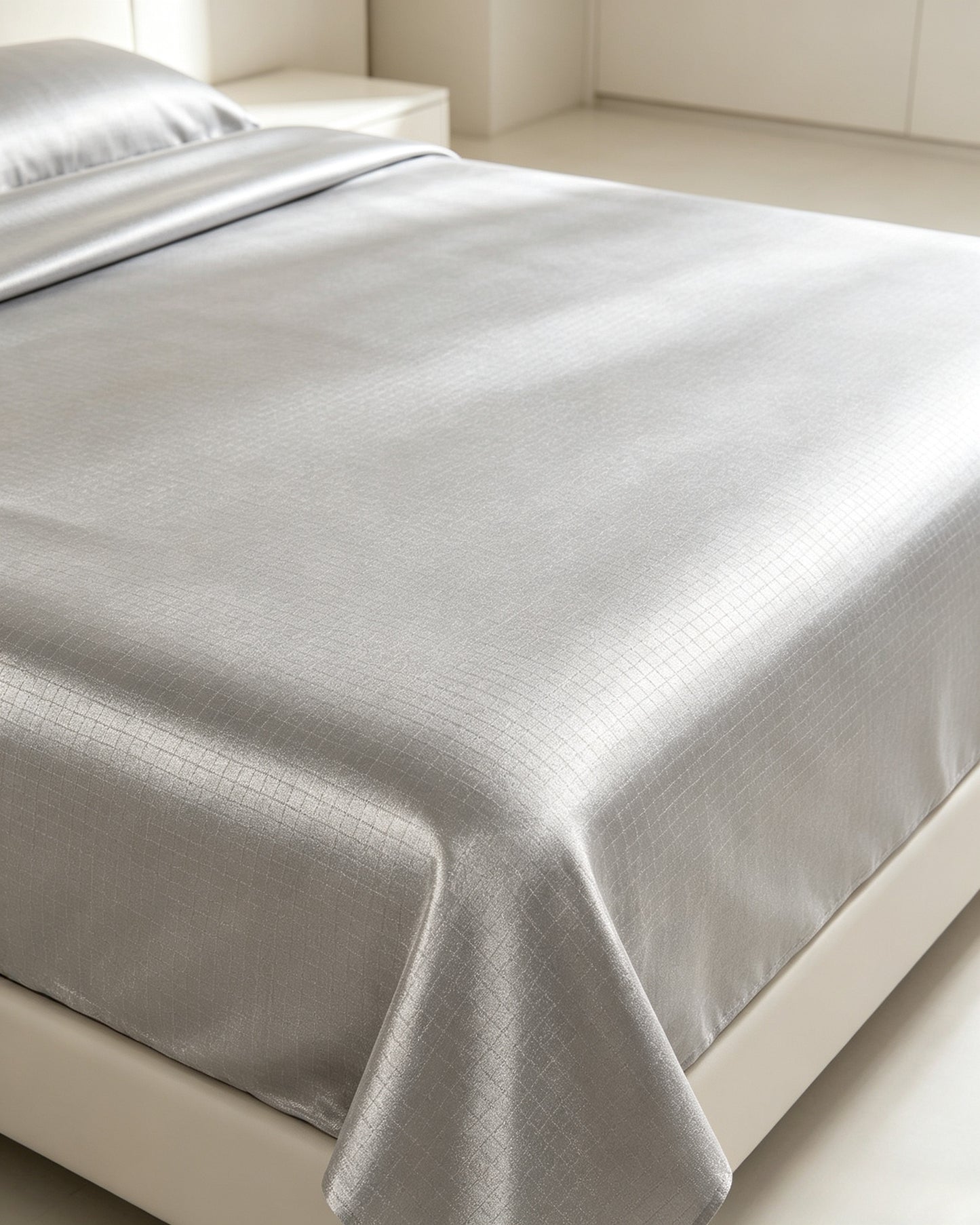 Square Pattern Silver Fiber Faraday EMF Blocking  Fabric