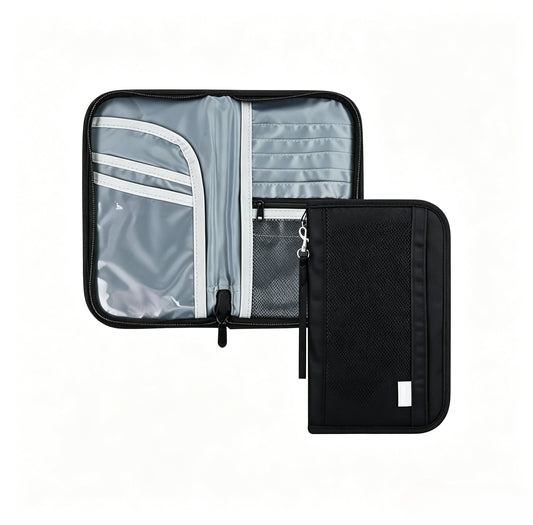 RFID EMF Blocking Passport Holder Travel Document Wallet, Size 13.8×25cm