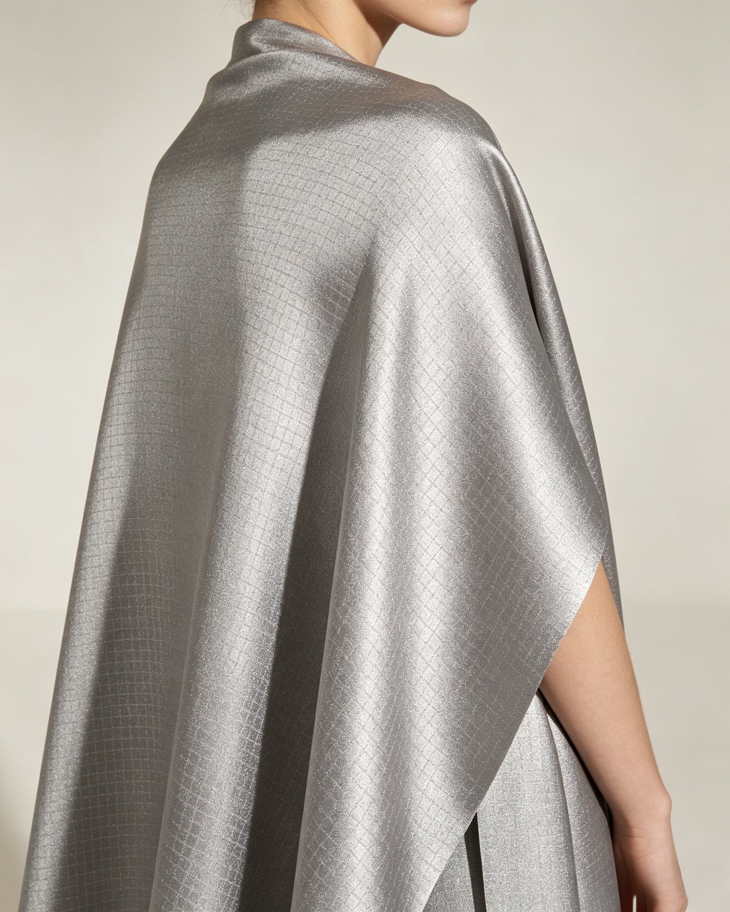 Square Pattern Silver Fiber Faraday EMF Blocking  Fabric