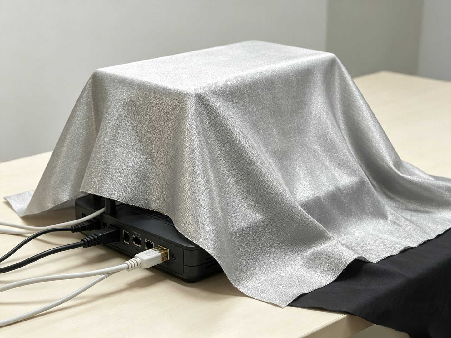 Black Silver Cotton Silver Fiber Faraday EMF Blocking Fabric
