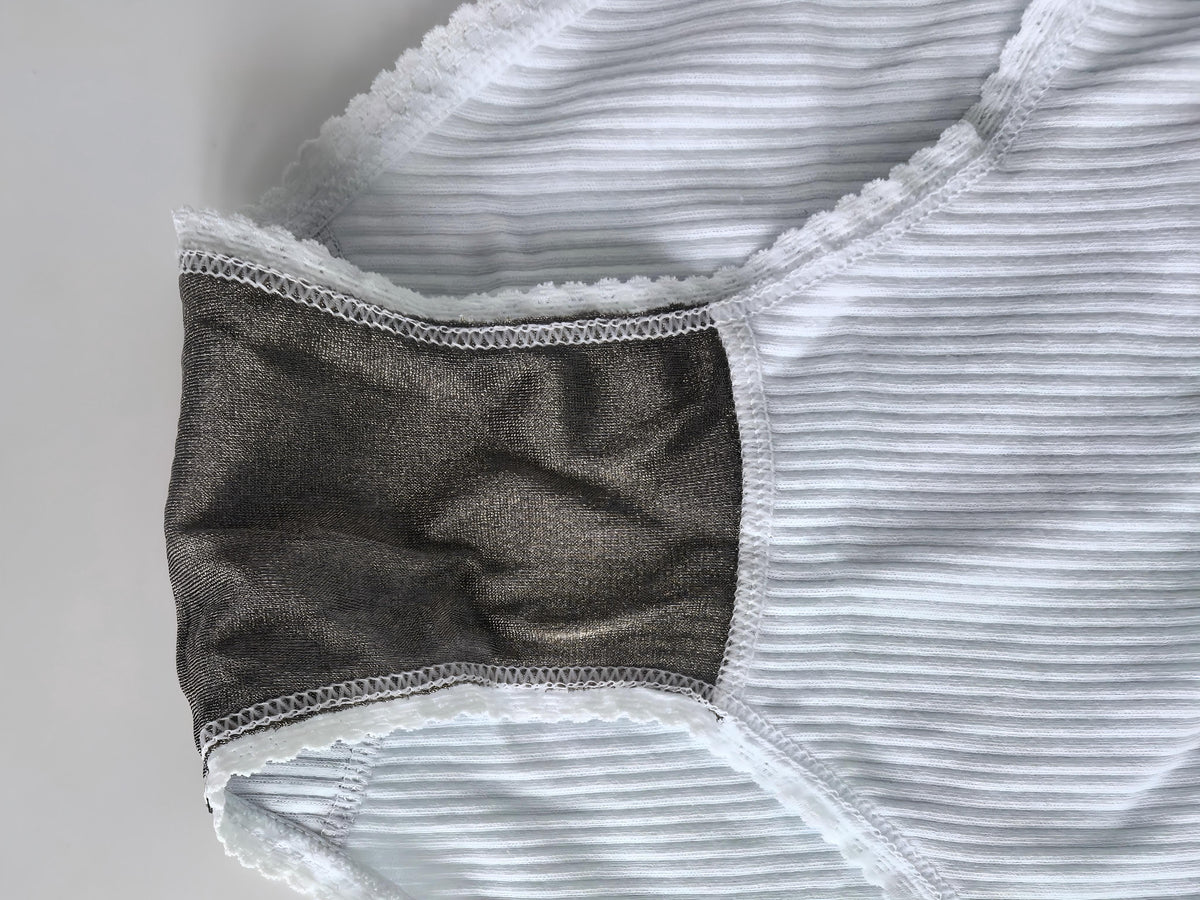 Silver Fiber EMF Shielding Women's High Waist Striped Panties