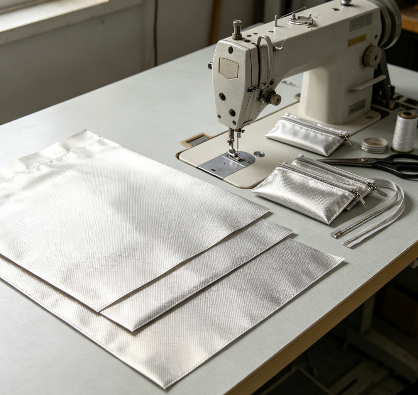 Diamond Pattern Nickel-Copper Fiber Faraday EMF Blocking Fabric